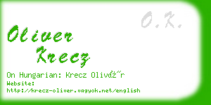 oliver krecz business card